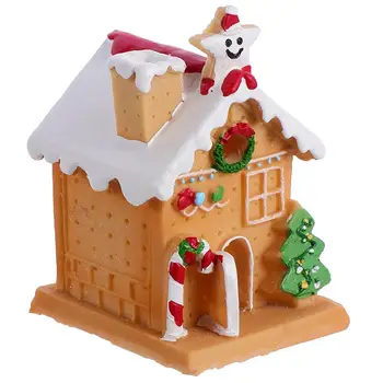 

1Pc Xmas Cake Decor Safe Nice Fine Chic Luminous House Snow Village Cake Decor Gift