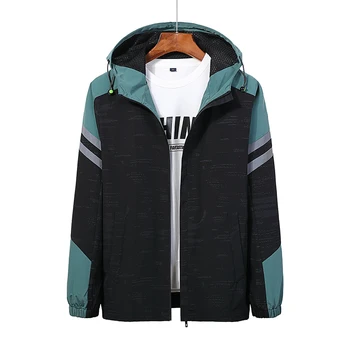 

2020 new 8XL 7XL New Spring Autumn Jacket Men Casual plus size Patchwork Jacket Zipper Thin Coat Brand Clothing