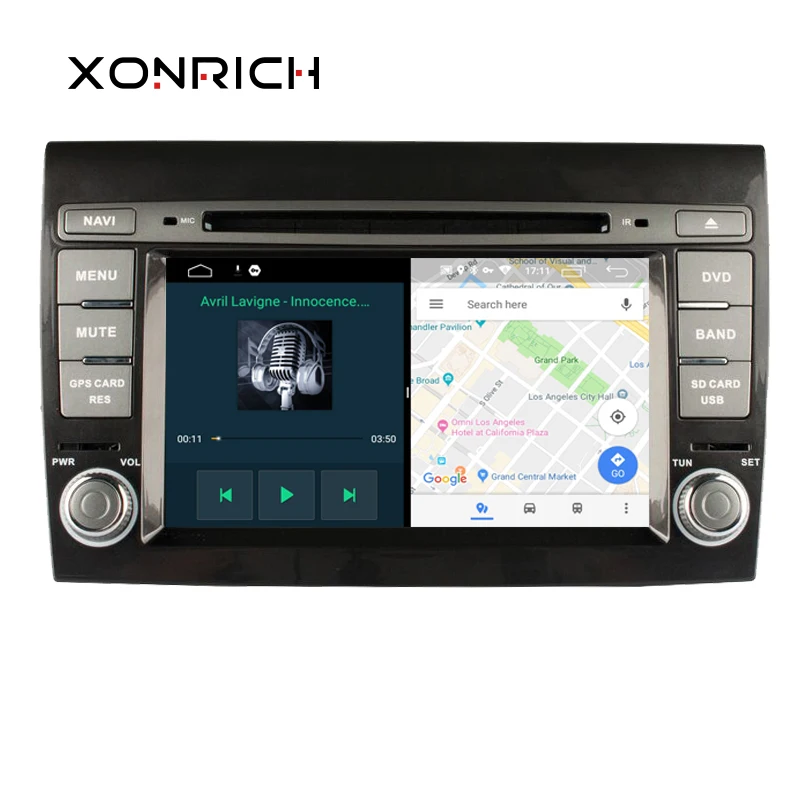 Xonrich 2 Din Auto Radio Android 9 For Fiat/Bravo 2007-2012 Car GPS Stereo Multimedia Player Blueto