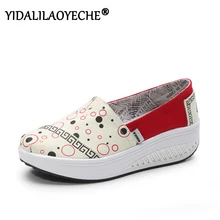 Женская обувь на плоской подошве модная женская Повседневная парусиновая обувь в горошек на платформе г. Осенняя женская уличная обувь с круглым носком на нескользящей подошве
