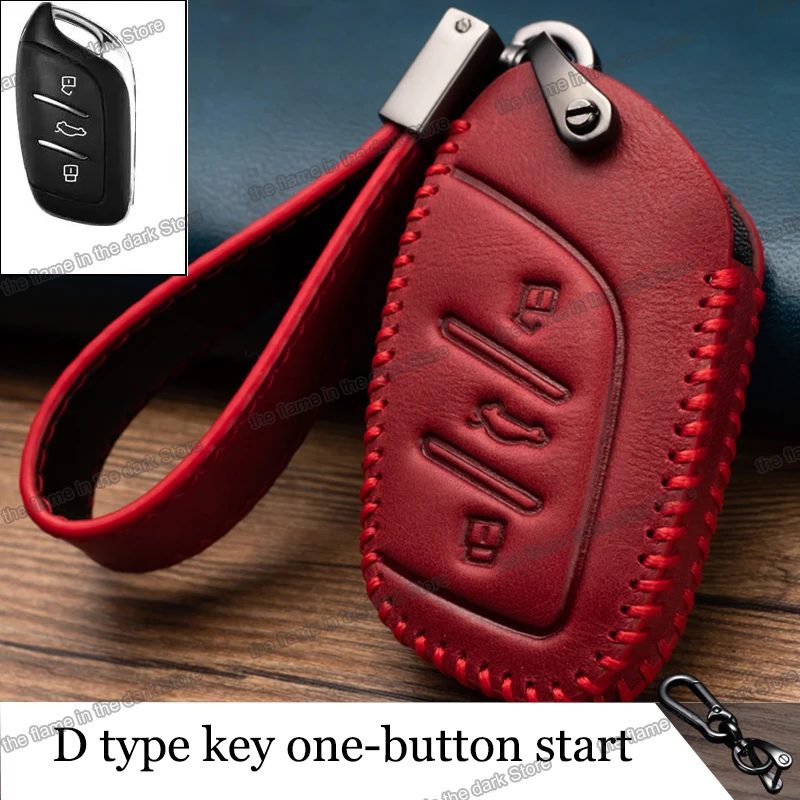 Lsrtw2017 Cowl Leather Car Key Cover Case Bag For Mg Hs Zs 2017 2018