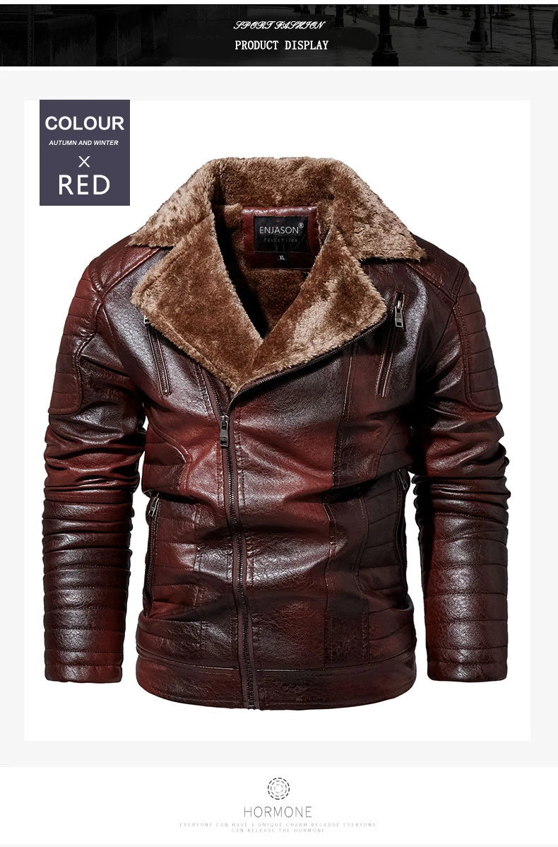 genuine leather motorcycle jackets 2021 New Men's Autumn and Winter Men Coat Leather Jacket Motorcycle Style Male Business Casual Jackets for Men Warm Overcoat leather biker jacket mens