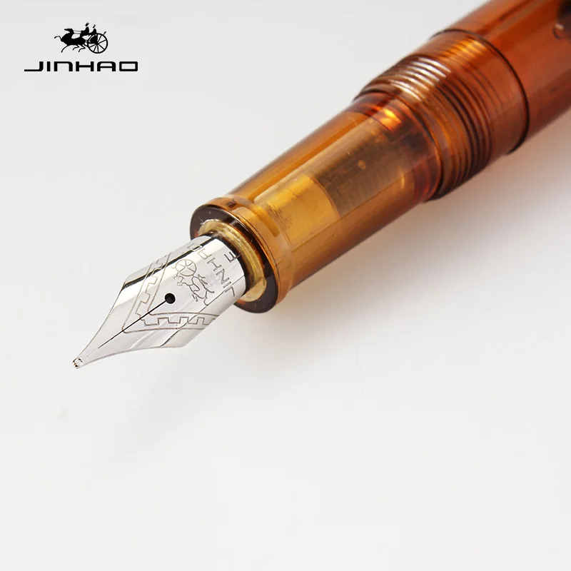 Jinhao 992 на высоком каблуке Модные прозрачные Цвет перьевая ручка с 0 5mm F Перо смолы