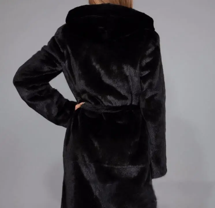 S-6XL, хит, весна/осень, женское Новое модное пальто из искусственного меха, длинное пальто с воротником из лисьего меха, большой размер