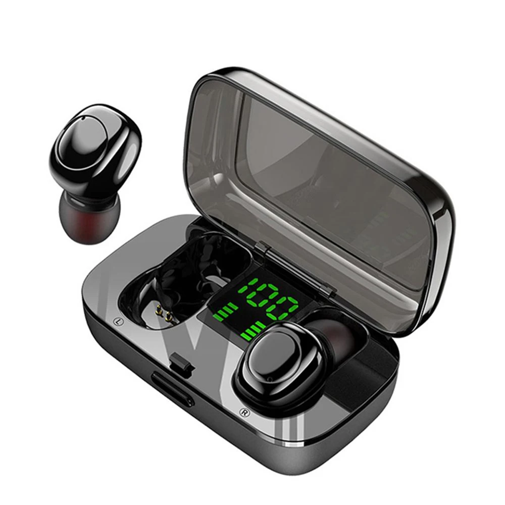 TWS гарнитура Bluetooth V5.0 стерео спортивные наушники беспроводной IPX6 Водонепроницаемый отпечаток пальца сенсорный светодиодный дисплей type-c зарядный чехол