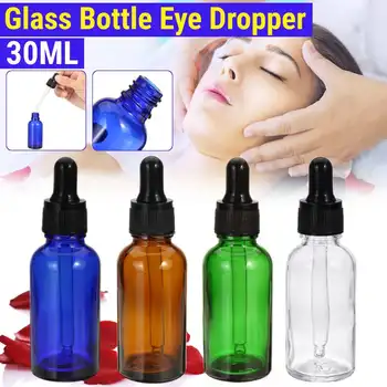 

30ml Dropper Drop Glass Aromatherapy Liquid Pipette Bottle Refillable Bottles Home Facial Women Amber Blue Green Clear