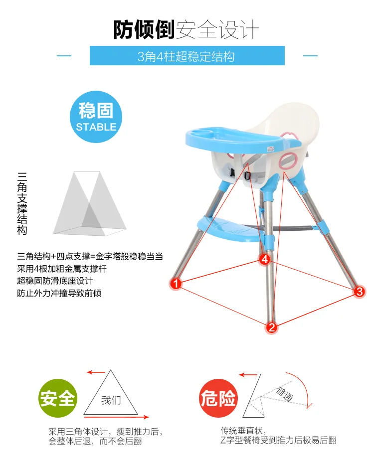 Children Multi-functional Dining Chair Infant Dining Tables And Chairs Portable Deconstructable Baby with Rocking Horse Kids Eat