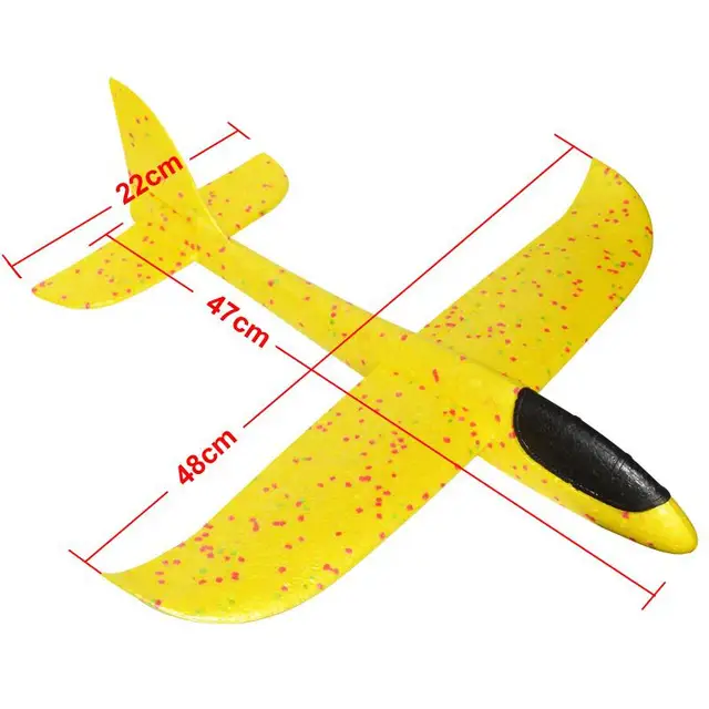 48CM EPP Foam Luminous Gliding Helicopter Hand Throwing Model Airplane Assembly Foam Hand Tossing Small Plane Toy New Year Gift 6