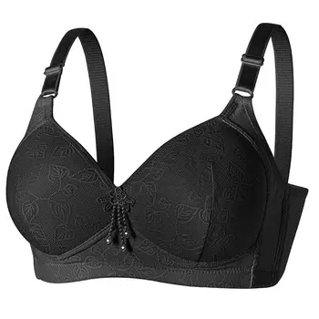 

Women Big Breasts Thin Underwear Push Up Bra Ajusted Type Large Size 80-105 B C Cup Wire Free Breathable Black Brasieres