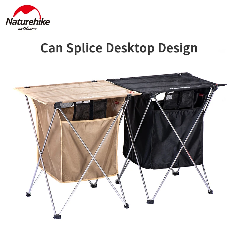 

Naturehike Folding Camping Table 2-in-1 40L Foldable Storage Box Stitchable Picnic Table 1.2kg Portable Travel Aluminum Alloy