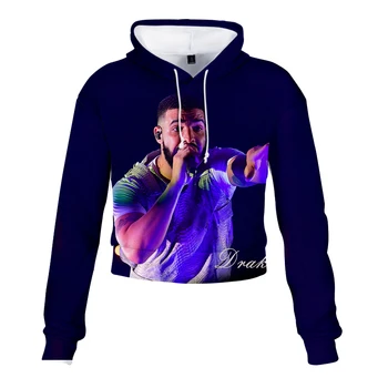 

Drake rap singer short Midriff hoodies Sweatshirt Fashion Cute sexy girl Trend Style Polyester women Christopher Francis Ocean
