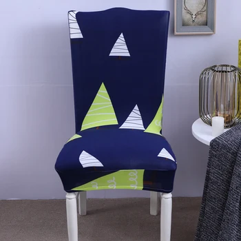 

4Pcs Cartoon Stretch Chair Cover Elastic Universal Chair Protection Geometric Covers Wedding Hotel Christmas Decoration