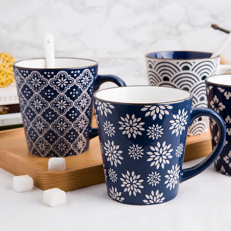 Ceramic Simple Coffee Cup Household Tea Mug Hand-painted Large Capacity Milk Office Breakfast | Дом и сад