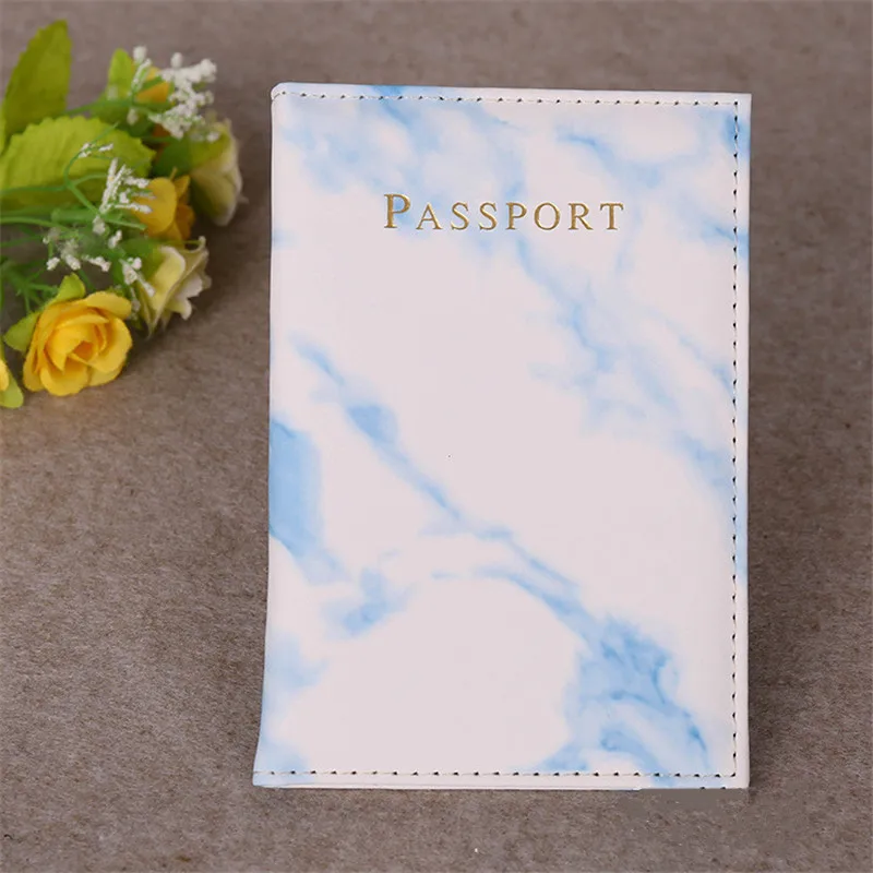 Цветная мраморная стильная обложка для паспорта, водонепроницаемая обложка для паспорта, Дорожный Чехол, Обложка для паспорта, высокое качество, пакет для паспорта - Цвет: Синий