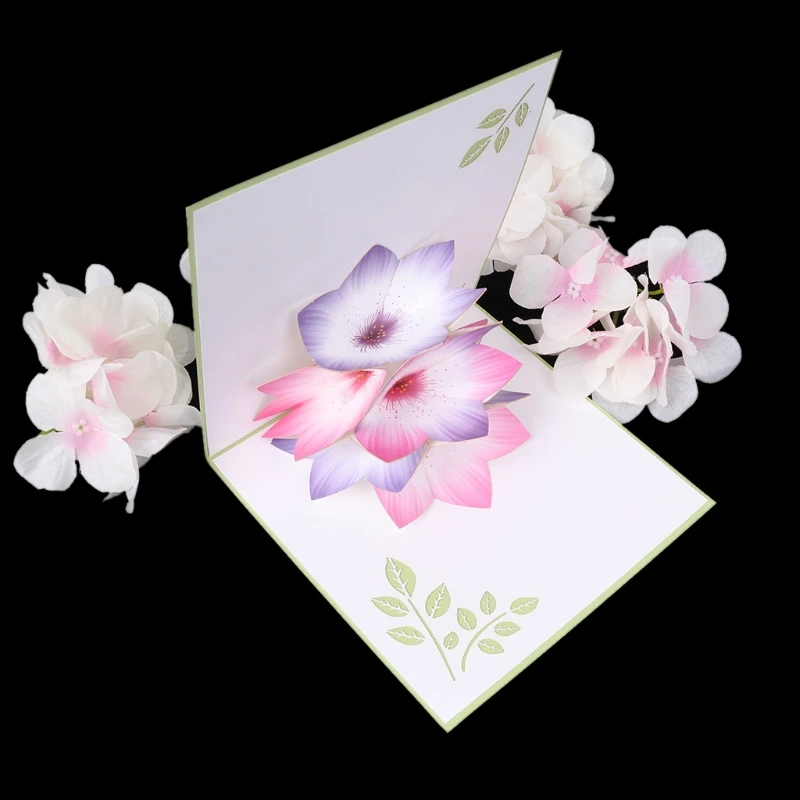  Greeting Cards Handmade Birthday Wedding Invitation 3D Pop Up Card Flower New E65B - 4.00027E+12