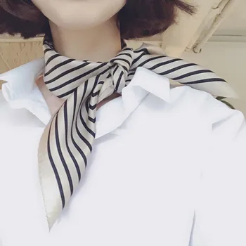 

New Simulation Silk Small Square Scarf Ladies Silk Scarf Spring And Summer Wild Small Scarf Literary Thin Section Scarf