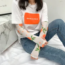 Hyuna летняя сеть красный лед рукав солнце-устойчивые женские руки манжета рука Защита руки манжеты руки рукав перчатки из вискозы для вождения