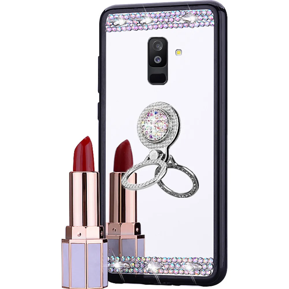 Зеркальный чехол со стразами для Samsung Galaxy A6 Plus A8 A71 A51 S10 S8 S9 A40 A50 A70 A10 A20 e A30 s телефона