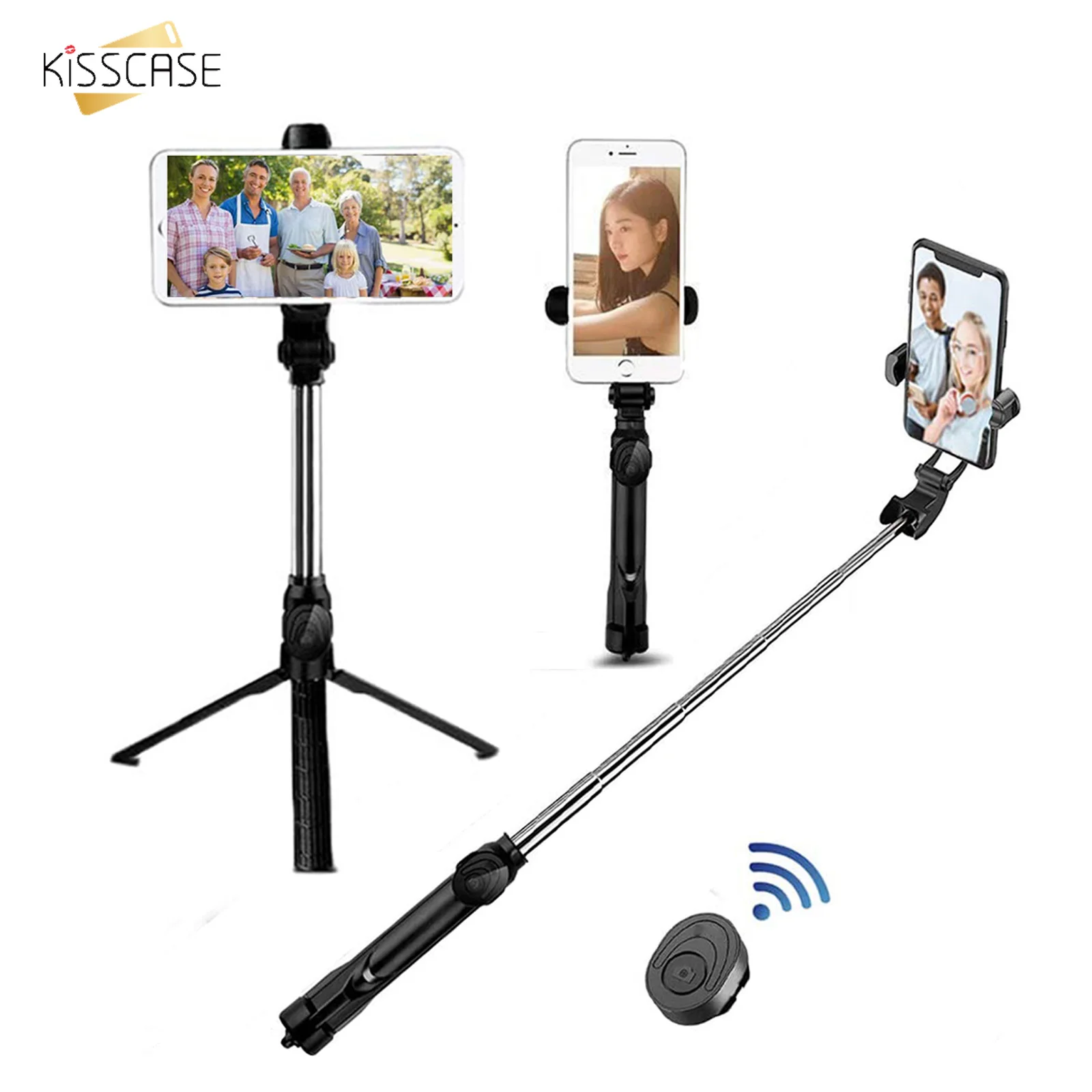 

Kisscase Bluetooth Selfie Stick Remote Control Tripod Handphone Live Photo Holder Tripod Camera for Samsung Galaxy S20 Ultra