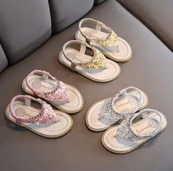 

Girls Sandals Summer Kids Shoes Beading Plastic Sandal Beachwear Fashion Baby Toddler Girl Casual Princess Children Sandal
