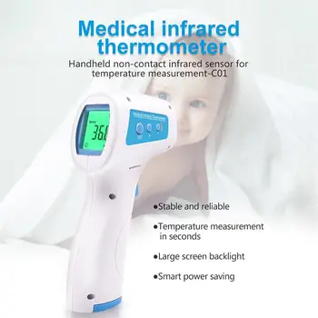 

ABS Black Red Body Temperature Forehead Thermometer with LCD Temperature Measurement Tool Measuring Tools Accurate Quick