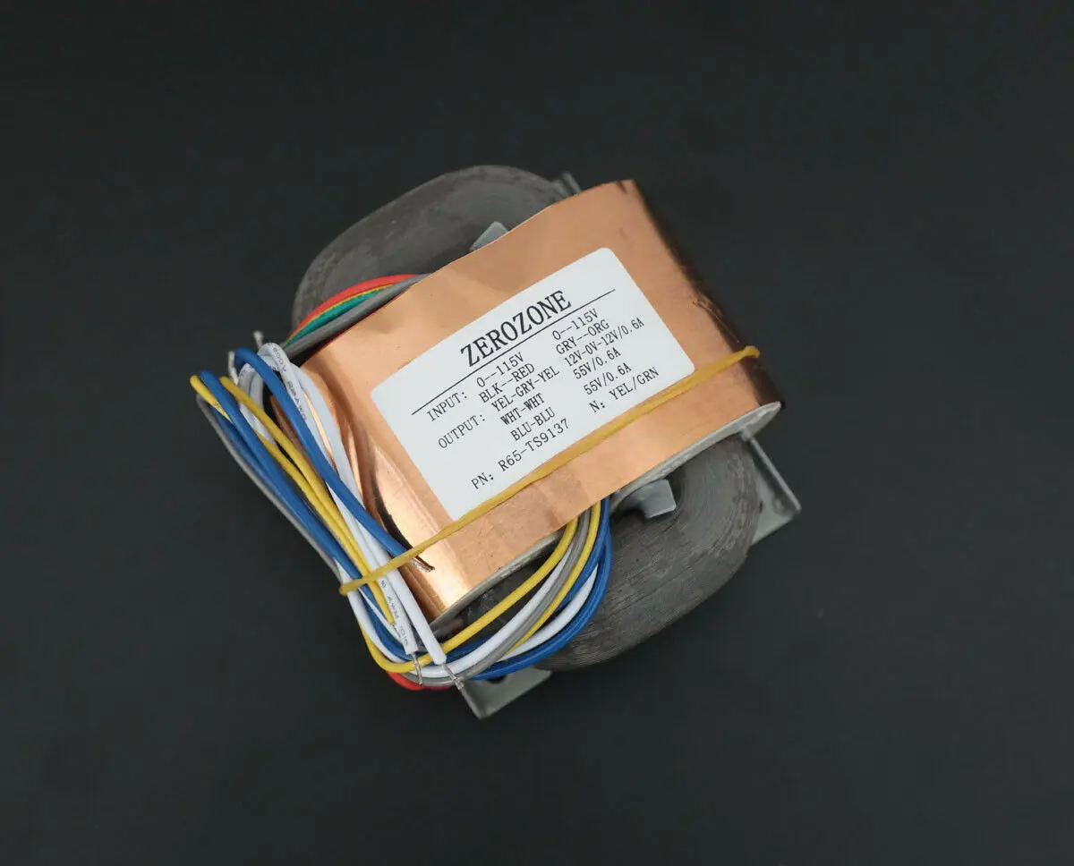 R-núcleo Transformador 055v 0.6a Mais 0-55v 0.6a Mais 12v012v 0.6a 80va