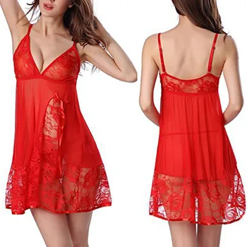 

Sexy lingerie set Ladies Lingerie Sleepwear Women Plus Size Lace Bow Underwear Night Dress комплект белья женский пижама женская