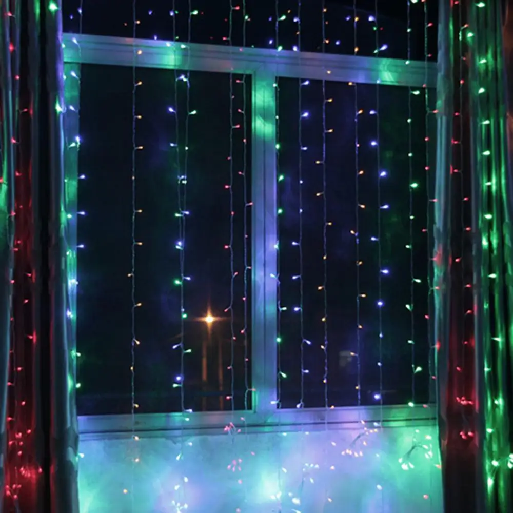 3 м 300 светодиодный Светодиодный окна Шторы светильник s гирлянда светодиодный Сказочный светильник, на свадьбу, на праздник, вечерние Рождественский светильник ing декоративная лампа - Цвет: Multicolor