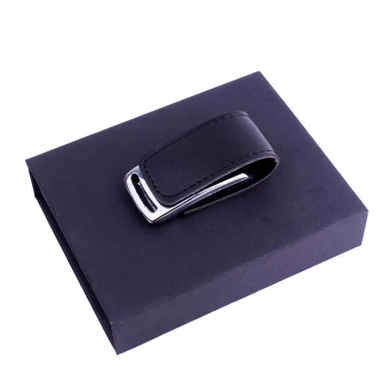 Black USB BOX JASTER Leather Pendrive 4GB 8GB 16GB 32GB USB flash drive USB 2.0 Flash Memory Stick Pen Drive with Black Gift Box - Цвет: Black USB BOX
