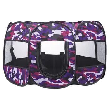 

Portable Outdoor Pet Tent Foldable Pet Octagonal Tent Pet Supplies (Purple)