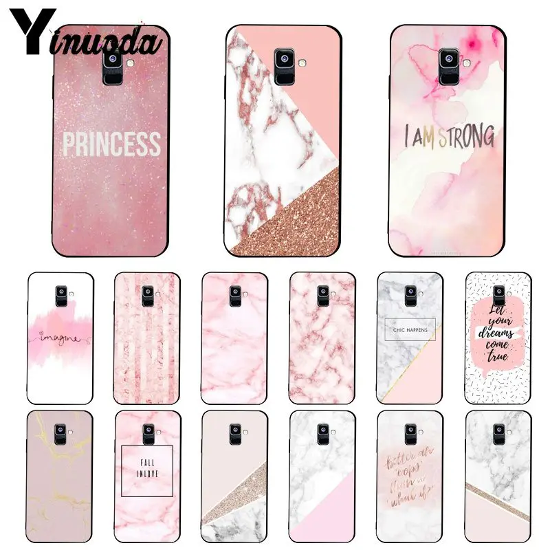 Шикарный Розовый Мраморный Красивый дизайнерский чехол Yinuoda для телефона Samsung
