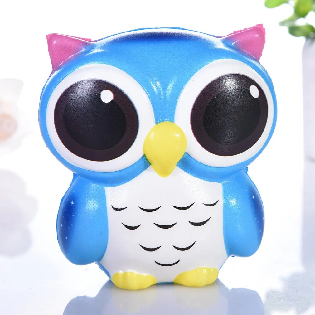 

Kids Cute Simulation Animal PU Squishy Slow Rising Simulation Squeeze Decompression Owl Squeeze Toy for Adult