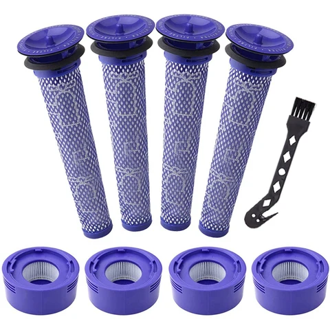 Pack Pre-Filters and 4 Pack HEPA Post-Filters Replacements for Dyson V7, V8 Animal and V8 Absolute Cordless Vacuum