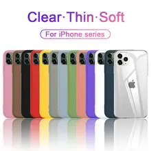 Ультратонкий прозрачный силиконовый чехол для телефона для iphone 11 Pro Max чехол для iphone XR XS Max X 7 8 6 6S Plus мягкая прозрачная задняя крышка из ТПУ