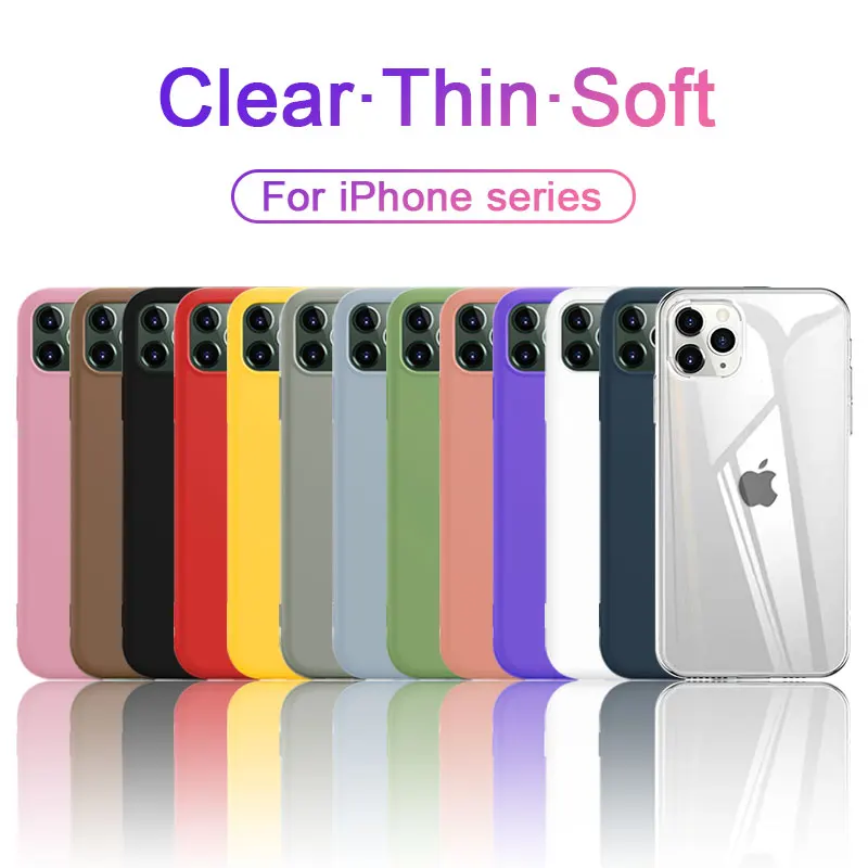 

Ultra Thin Clear Silicone Phone Case For iPhone 11 Pro Max Case iphone XR XS Max X 7 8 6 6S Plus Soft TPU Transparent Back Cover