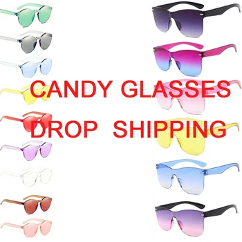 

2020NEW Women Candy Sunglasses Dropshipping Oversized Rimless Rectangle SunGlasses Sun Glasses Transparent Color StreetWear Link