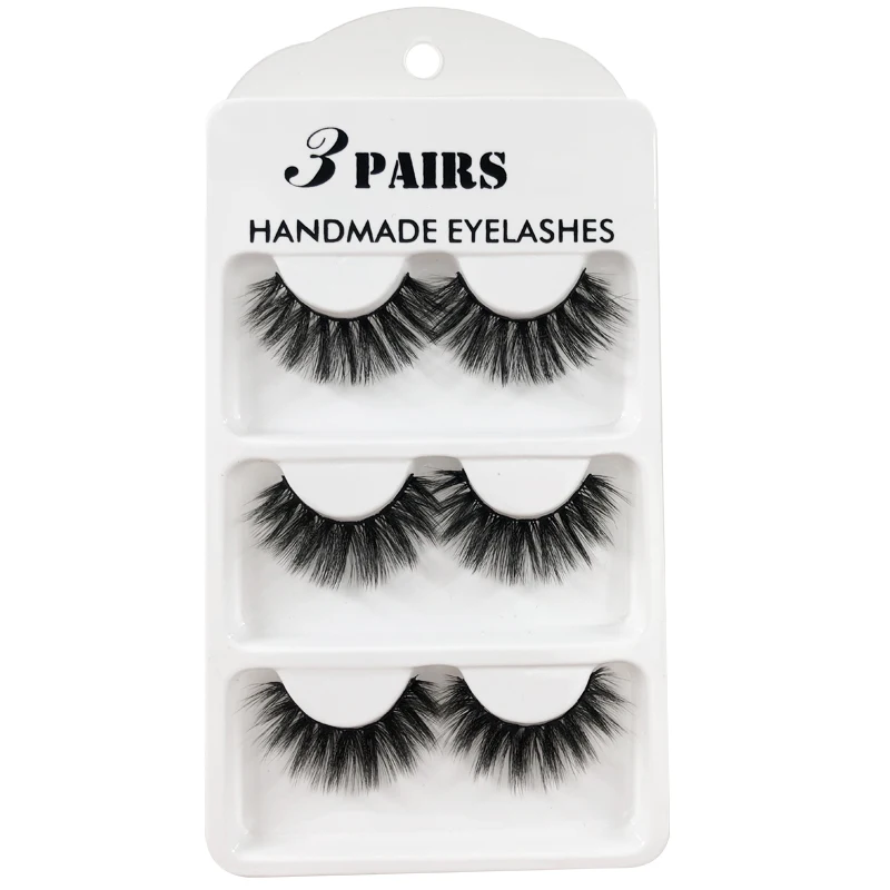 

3pairs Faux 3D Mink Lashes Natural Long False Eyelashes Dramatic Fake Lashes Makeup Extension Eyelashes