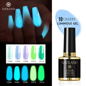 

Saviland 10ml Glow In The Dark Nails Art Gel Luminous Gel Nail Polish Fluorescent Summer Neon Colors UV Gel Varnish Primer