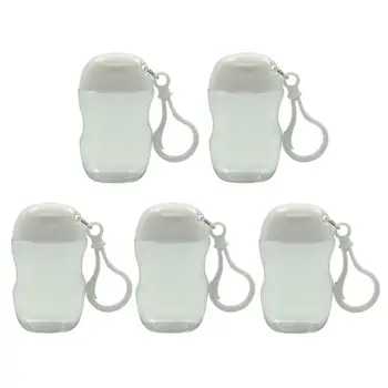 

5Pcs 30ml Empty Hand Sanitizer Portable Empty Bottles Hook Keychain Carriers