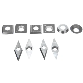 

10pcs Carbide Inserts Silver Diamond Cemented Bit Wood Turning Tool Woodworking