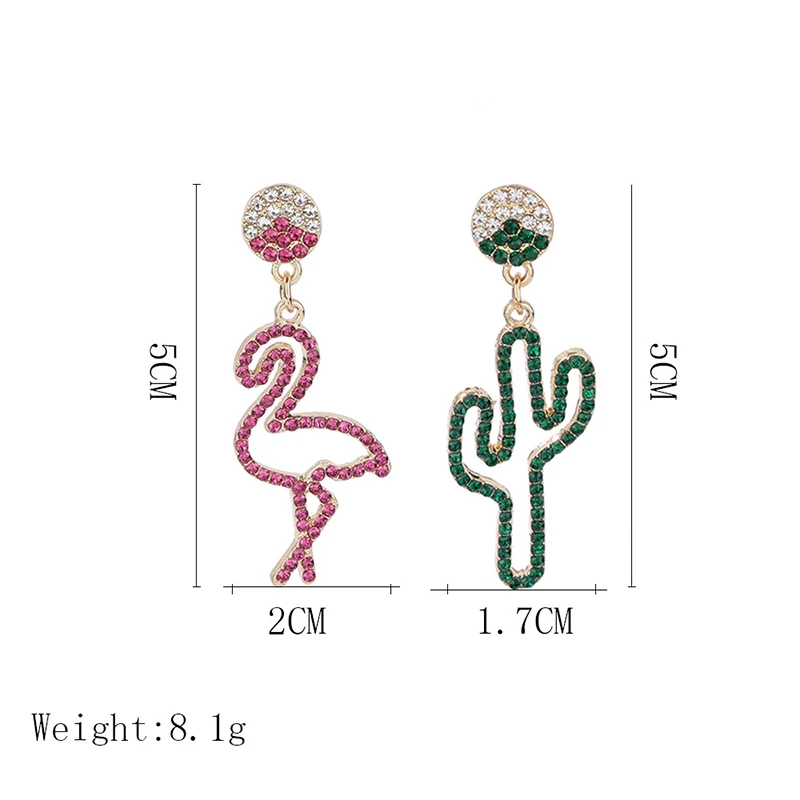 Новые стильные асимметричные серьги гвоздики Симпатичные в виде кактуса