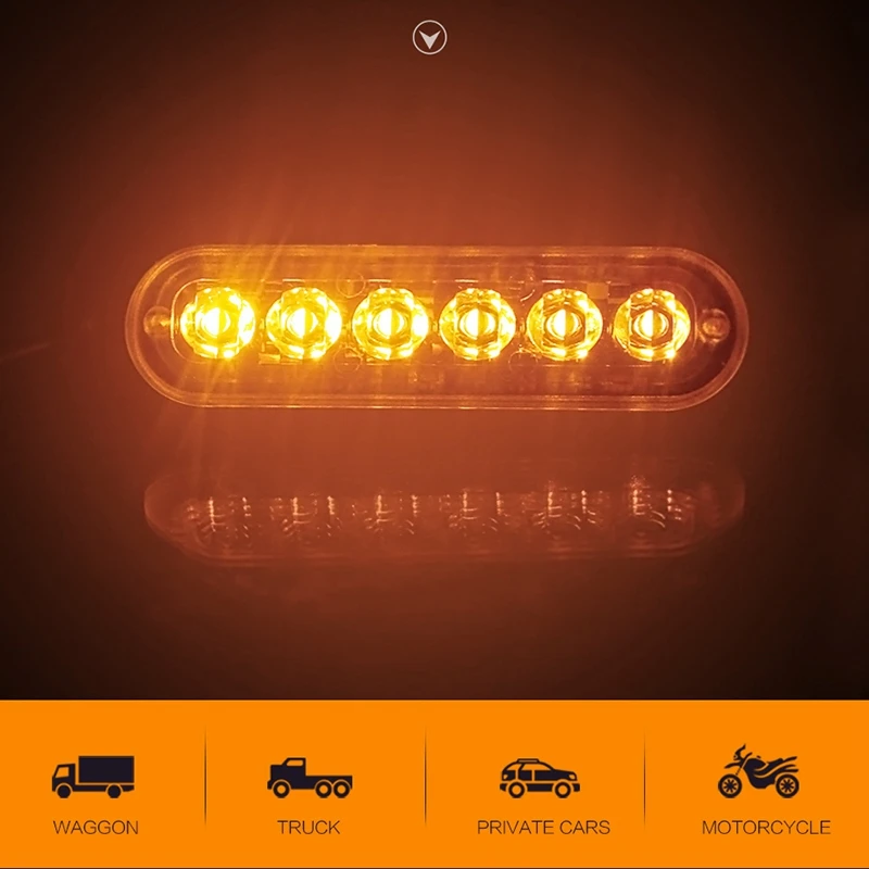 4 шт. 6Led автомобильный Грузовик аварийный Маяк светильник прямоугольный Предупреждение ющий аварийный светильник