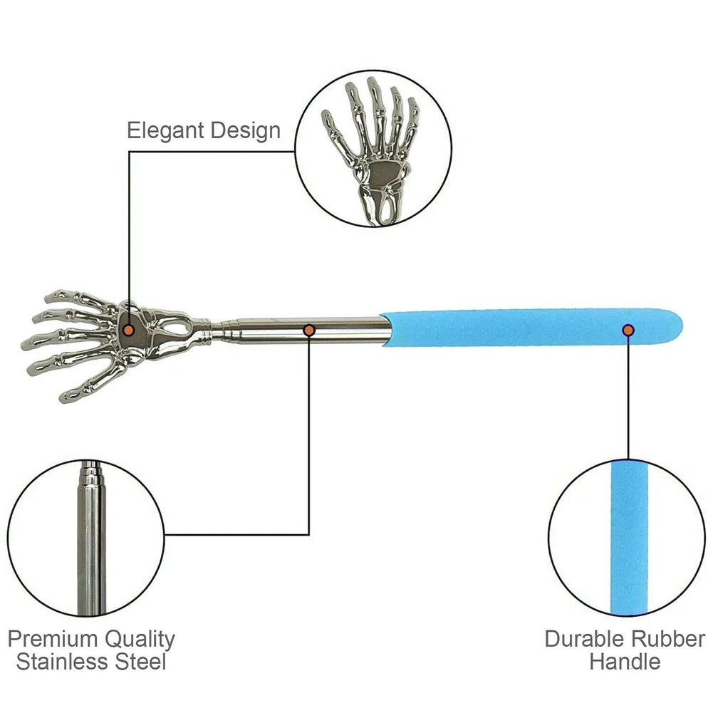 Телескопический скребок для спины против зуда, массажер для кожи головы, массажная чесалка для спины, клипса для когтей, Выдвижная телескопическая скребок для когтей