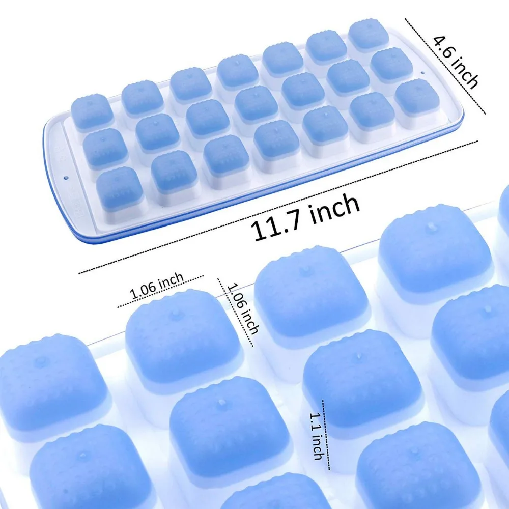 21 поднос для льда гибкие силиконовые формы для льда с пролитыми крышками легко вынимается лотки для льда сделать наслаждаться прохладным напитком