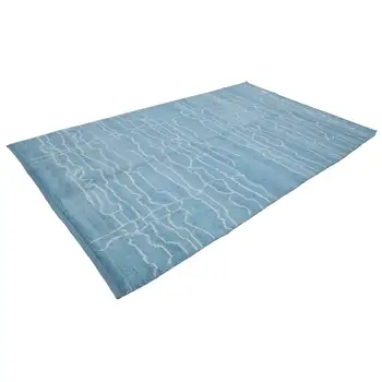 

190x305 Cm Blue Handmade Moroccan Rug-6x10 Ft