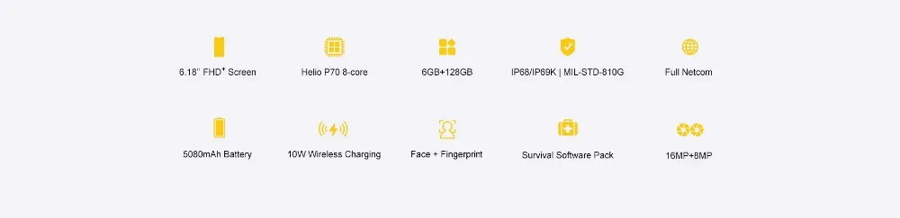 IP68 DOOGEE S90 Pro 6 ГБ 128 ГБ Android 9 модульный прочный мобильный телефон 6,18 дюймов дисплей 12V2A 5050 мАч Helio P70 Восьмиядерный 16 Мп+ 8 МП