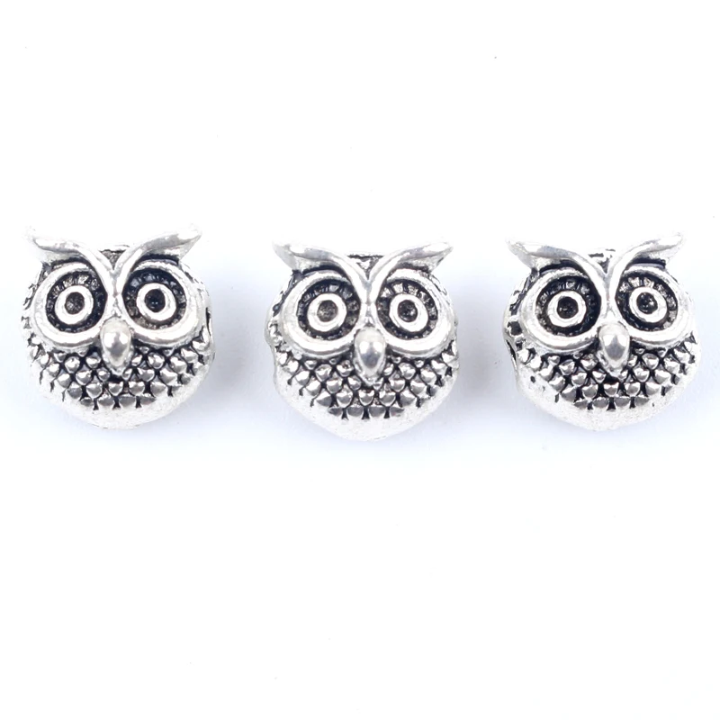 10 Stück antike Eule Löwe Buddha Leopardenkopf Spacer Perlen Charm DIY Armbänder Halskette Perlen für Schmuckherstellung Zubehör – Detail 10
