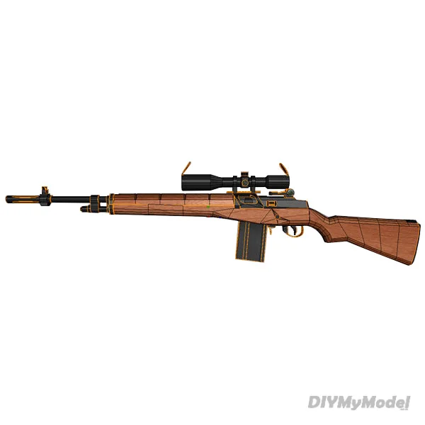 Бумажная модель пистолета своими руками DIYMyModeI 1:1 M14 3D бумажная карточка для
