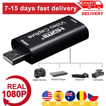 

New USB2.0 HDMI Card 1 Way HDMI Video Card Live Recording Box For PS4 DVD Camcorder HD Camera Supports