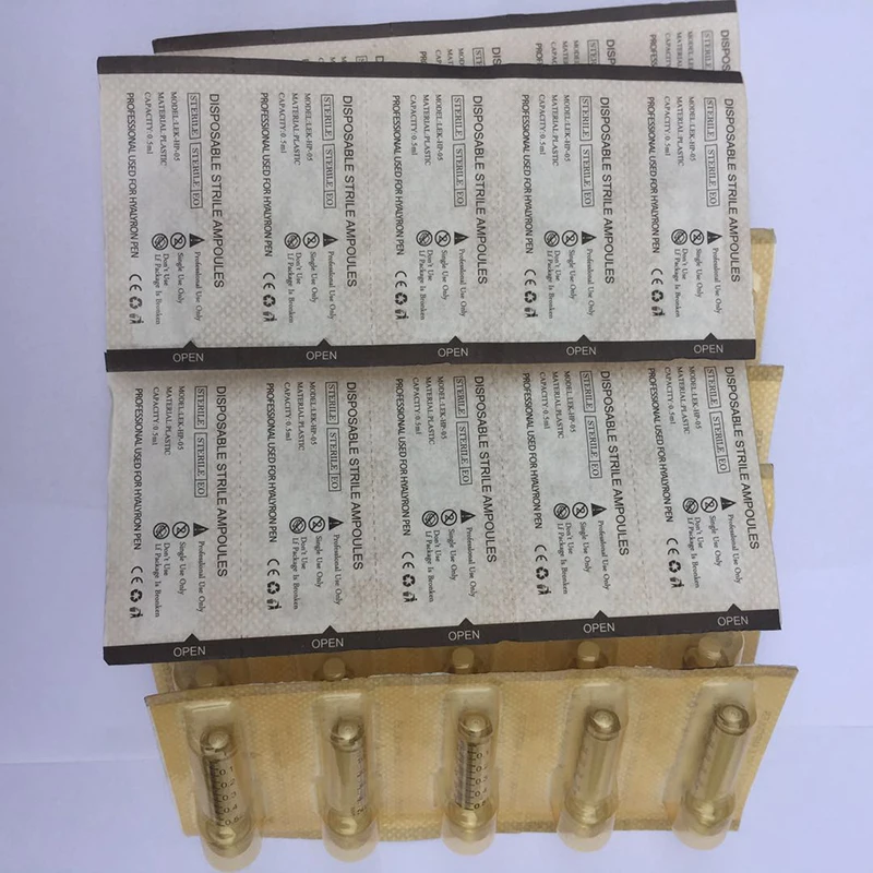 30/50/100/200pcs 0.3ml&0.5ml Sterile Ampoule Head Syringe Needle for Hyaluron Pen Meso Gun Anti Wrinkle Lip Lifting no Liquid